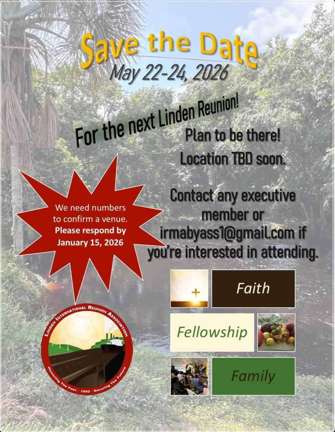 Announcing the upcoming Linden International Reunion scheduled for May 22-24, 2026.